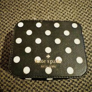 Kate Spade Black and White Polka Dot Travel Jewelry Holder.
